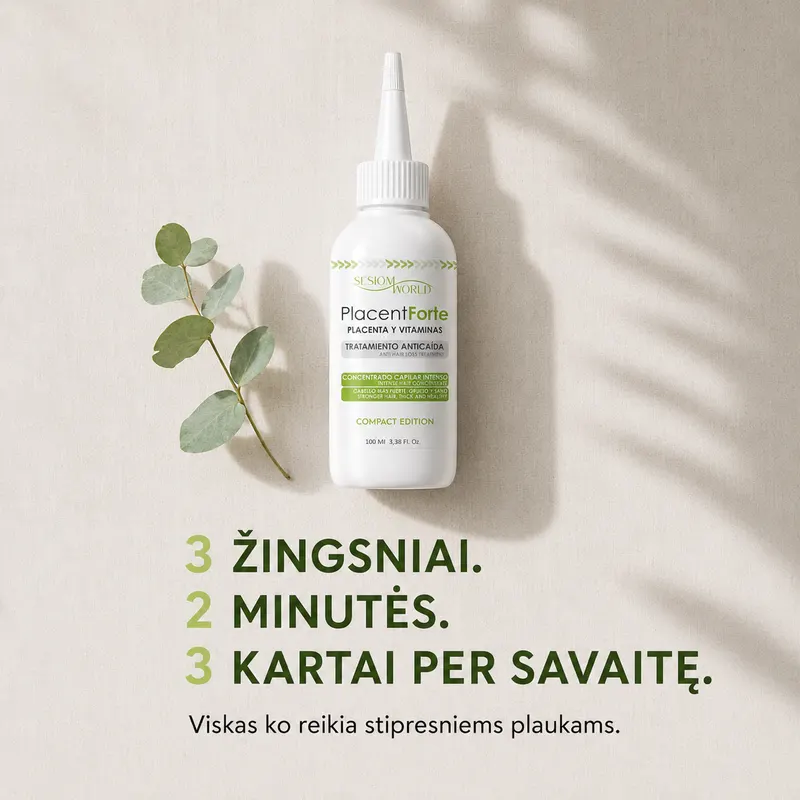 3 žingsniai, 2 minutės, 3 kartai per savaitę