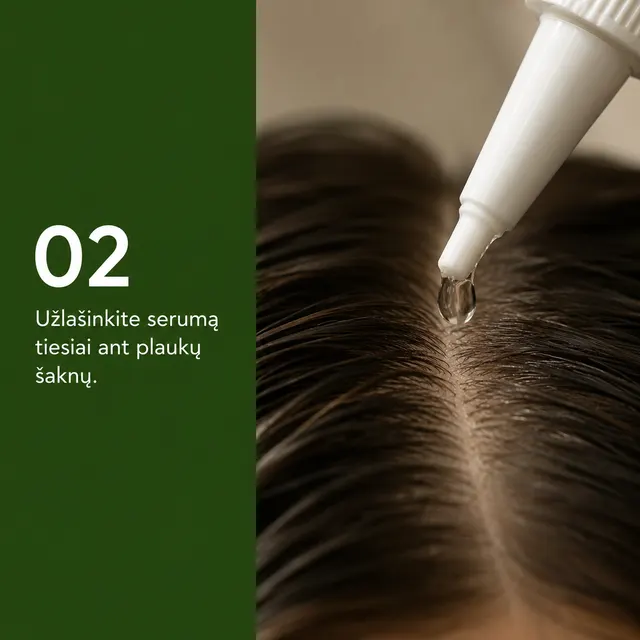 2 žingsnis: užlašinkite serumą